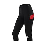 Santini 365 134 Gil Rea, Ladies Rea Gel Pad 3/4 Knickers Trim - Large, Black/Red