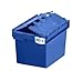 Produktbild Mehrweg-Stapelbehälter mit Klappdeckel - Inhalt 64 Liter, Außenmaße LxBxH 600 x 400 x 365 mm, blau - Konische Behälter Kunststoff-Behälter Stapelkästen Vielzweckbehälter Mehrzweckbehälter Kunststoff-Kästen Stapelkästen aus Kunststoff Lagerkästen