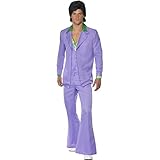 Material: 100 % Polyester NET TOYS Disco Kostüm Herren 70er Jahre Outfit L 52/54, lila Discoanzug Schlager Herrenkostüm 60er Jahre Anzug Mottoparty Verkleidung