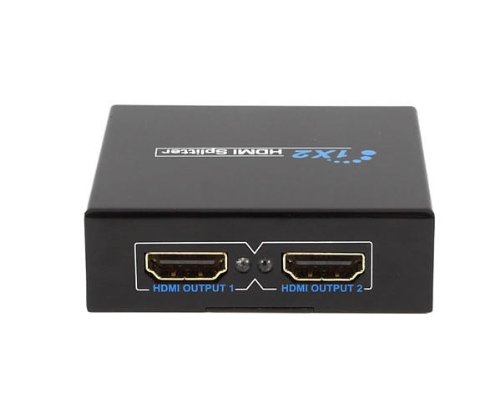 HDMI Splitter 2 fach 1zu 2 - 1 Eingang und 2 Ausgänge - z.B. um DVD Player parallel auf Beamer und Tv anzuzeigen