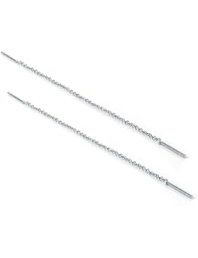 Sterling Silber 12mm Stäbchen Durchzieher Ohrringe mit Belcher Kette