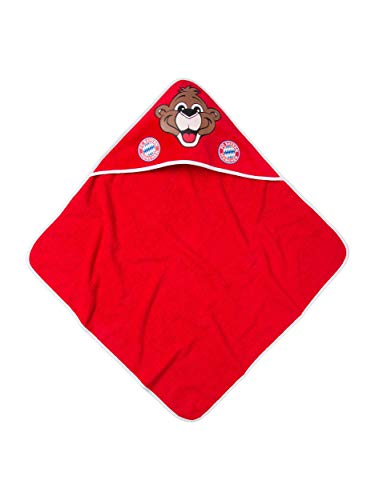 Preisvergleich Produktbild FC Bayern München Kapuzenhandtuch, kuscheliges FCB Duschtuch für Babys und Kleinkinder