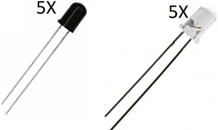 led 3mm Light Bulb Pack of 10, 3 mm LED 940nm Infrared Emitter/Receiver, 10.0 count