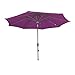 Produktbild greemotion Sonnenschirm 120219, violett-farbener Solarschirm, mit LEDs im Schirmdach, Sommerschirm mit Kurbel zum Aufspannen, der Strandschirm hat eine Auto-Knickfunktion, der Balkonschirm ist höhenverstellbar und besteht aus Stahl und Polyester, die Maße des Marktschirms betragen ca. Ø 300 cm