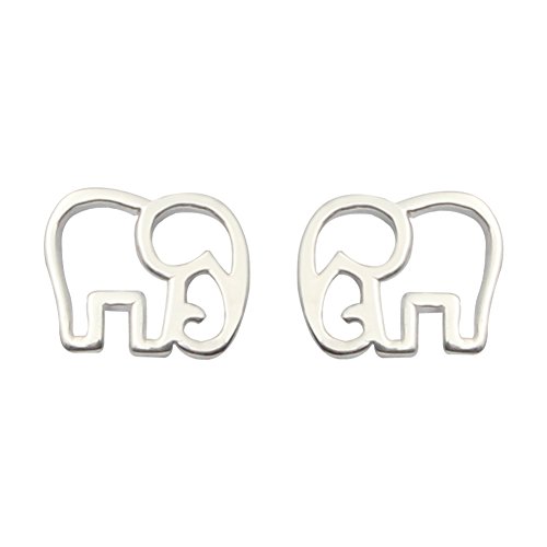 ELBLUVF 925 plata de ley elefante de la suerte Animal pendientes