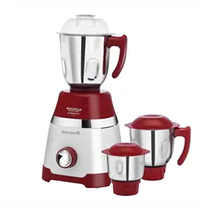 Maharaja Whiteline Duramaxx Mixer Grinder, Majestik Collection, 750W, 100% Copper Motor, 3 Jars - MX-242 (Cherry Red & White) (DURAMAXX/MX-242)