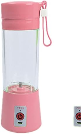 USB Juicer Cup, Fruit Mixing Machine, Portable Personal Size Eletric Rechargeable Mixer, Blender, Water Bottle 400ml with USB Charger Cable Portable Juice Blender and Mixer (Pink)