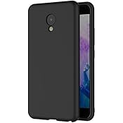 Pellicola Vetro Temperato per Meizu e altro ancora 15 Cover per Meizu M5, AICEK Cover Meizu M5 Nero Silicone Case Molle di TPU Sottile Custodia per Meizu M5