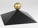 Pavillon-Haube 4-Eck mit Messingkugel, Firsthaube schwarz...