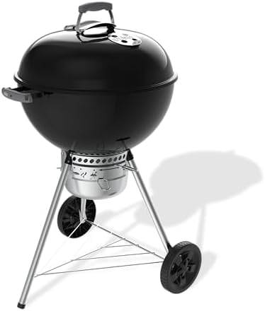 Weber Barbecue a carbone Original Kettle Premium 57 cm con supporto e ruote/BBQ classico in acciaio smaltato antiruggine, termometro integrato, sistema One-Touch, superficie di cottura 2342 cm²