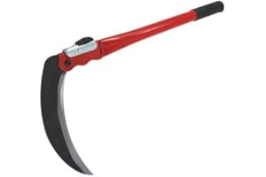 PRZYDASIE Klappbare Handsichel 20 cm – Scharfes Blatt für Gras und Unkraut – Gartensichel mit Sicherheitsverriegelung – Manuelles Gartengerät – Ergonomischer Griff – Kompakt – 40 cm Griff­länge