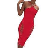 Moserian Damen Kleid Sexy Einfarbig Eng Sling Off Schulter Strumpfhosen Dünnes Kleid