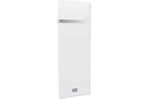 Klarstein Smart Stufa Elettrica Basso Consumo, Termoconvettore a Parete 850W Termosifone Elettrico, Riscaldamento Elettrico, Pannello Radiante Infrarossi, Lampada Riscaldante, Telecomando, IP24 No CO2