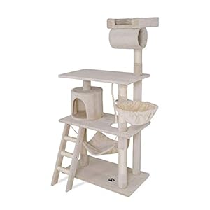 Dibea KB00503 Árbol Rascador para Gatos, 141 cm, de Altura, Escalador Muy Ancho Gris