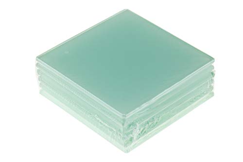 Clever Chef - Juego de Posavasos Cuadrados de Cristal - Duraderos, Antideslizantes y Resistentes a los Golpes - Blanco - Pack de 6-9,5 x 9,5 cm