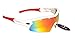 Price comparison product image Professional Cycling Sunglasses for Men and Women by RayZor. Lightweight Biking Sports Wrap Eyewear. UV400 Outdoor Glasses. Anti Glare, Shatterproof, Protective Gun Metal Grey with a Blue Mirror Lens. (White 220, Red Iridium Mirrored)