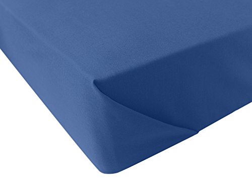 Betttuch – Haustuch – Bettlaken – aus 100% Baumwolle in 6 ausgesuchten Farben – Laken ohne Gummizug – Einheitsgröße von ca. 150 x 250 cm, royal - 3