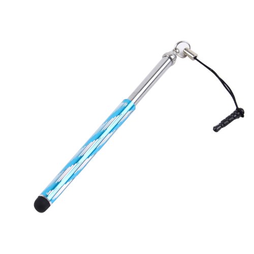 2-TECH 5er Set Tablet Pen Stift ausziehbar Universal Stylus in blau aus Aluminium passend für Smartphones und Tablets mit Touchscreen - 2