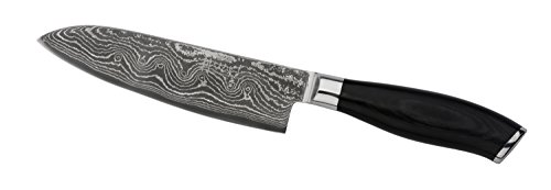 Wakoli Damastmesser (Santokumesser) japanischer Damaststahl VG-10, mit Holzverpackung, Wakoli King Serie - 2