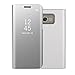 Price comparison product image Sycode Galaxy A5 2017 Mirror Case,Galaxy A5 2017 Flip Case,Galaxy A5 2017 Full Corner Protective Case,Luxury Stylish Noble Cool Screen Protect Silver Slim Fit Clear Standing View Mirror Cover Metal Electroplating Technology Foldable Bookstyle Wallet Case Cover Shell for Samsung Galaxy A5 2017-Silver Mirror