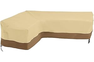 CHEYLIZI Housse Salon de Jardin Angle, Housse de Canapé de Jardin en Forme de L, Housse Canapé d'angle de Jardin Imperméable Bâche Salon de Jardin Angle (210D-Left: 264/210 x 81 x 78 cm)