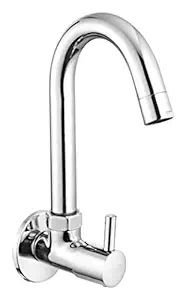 Drizzle Sink Cock Flora Brass Chrome Plated/Kitchen Sink Tap / 360 Degree Moving Spout Tap/Bathroom Tap/Quarter Turn Tap/Water Foam Flow Tap