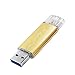 Produktbild DJni U-Disk Dual Interface Flash-Speichermedium Typ-C-Stiftlaufwerk USB 3.0 High-Speed-Computerlaufwerk 16/32/64/128 GB (Kapazität : 16GB, Farbe : Gelb)