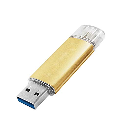 Preisvergleich Produktbild DJni U-Disk Dual Interface Flash-Speichermedium Typ-C-Stiftlaufwerk USB 3.0 High-Speed-Computerlaufwerk 16 / 32 / 64 / 128 GB (Kapazität : 64GB, Farbe : Gelb)