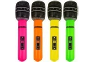 OTHER 4 X 1 X Party Time Hinchable 40cm Color Neón Micrófono (Los Colores Pueden Variar)