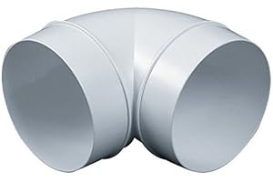 MIFAN Raccordo a gomito per tubi di ventilazione a 90 gradi, 125 mm, per tubo di ventilazione, accoppiatore KO125-23