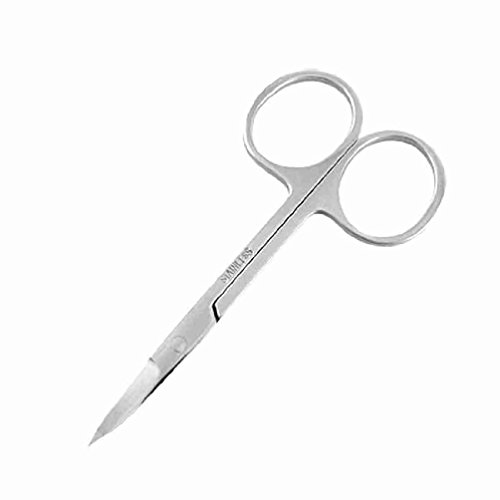 Curved Edge Eyebrow Scissor Silver Tone Makeup Tool