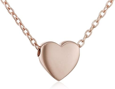 Elements Gold 9ct Rose Gold Heart Charm Necklace on a Chain of Length 43.2cm