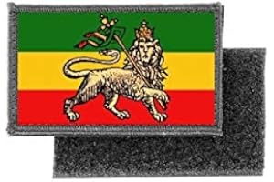 AKACHAFACTORY Flag patch printed badge country ethiopia old lion