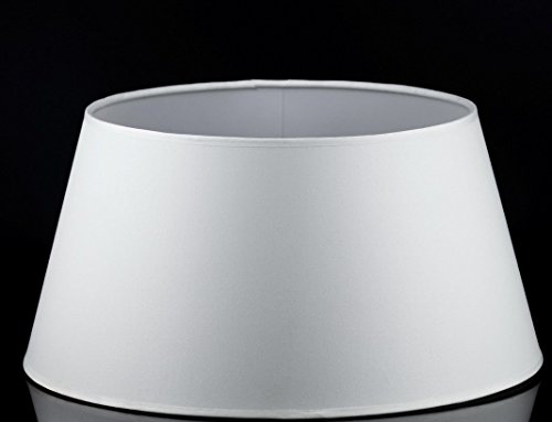 Lampenschirm für Lampe, Leuchte, aus Baumwollstoff in Creme Beige Rund Ø 30 / 40 cm Konisch Texil Aufnahme E27 unten