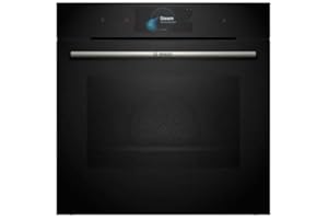 ‎BOSCH Bosch HSG7584B1 Serie 8 Smarter Einbau-Dampfbackofen, 60 x 60 cm, 1 L Wassertank, Digitaler Bedienring, TFT-Touchdisplay Pro, Perfect Steam Dampfsensor, Dampf-Funktion Plus, Heißluft sanft