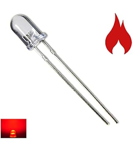 LED Lampeggianti 5mm 12V - 10 Pezzi Con Resistenze - Colore Rosso Per Circuiti - Foto 7