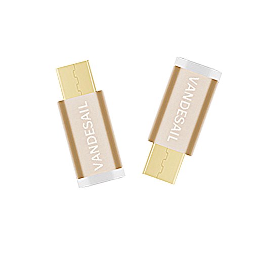 USB C Adapter, VANDESAIL® Type C 3.1 auf Micro USB Ladekabel Datenkabel Kabel Adapter Konverter für MacBook 12inch 2015, Lenovo ZUK Z1, MI 4C, Nokia N1, Chromebook (Alloy-Gold, Gold) - 7