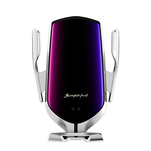 Preisvergleich Produktbild H.eternal Wireless Ladegerät Spannen Auto Handyhalterung Schnellladungen Ladestation Schnellladegerät Kompatibel für Samsung Galaxy iPhone (Silber)