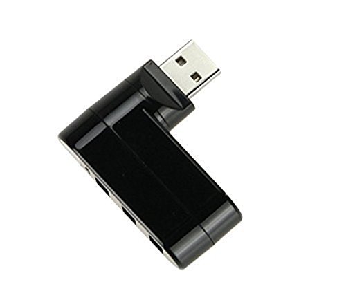 Hipipooo 90°/180° Drehender Mini 3 Port USB 2.0 Hub Externer Splitter Expand Adapter Für PS3, Xbox, Wii, PC, MAC, Laptop, NoteBook, Mac Buch, NetBook, Tablet, Tab, unterstützt Windows Vista / 7 / Mac(Schwarz) - 4