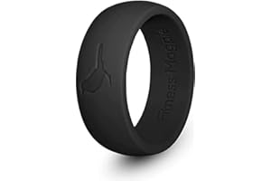 FITNESS MAGPIE Comfortable Mens Silicone Ring, Modern Wedding Rings for Men, Hypoallergenic, Breathable, Non-Toxic, Flexible and Safe for Your Fingers, Ideal for Outdoor Activities, Sports and Extreme Adventures. Black