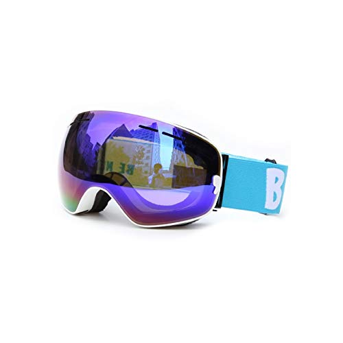 Preisvergleich Produktbild Sportsonnenbrille Polarisiert Skibrille Verdoppeln Dauerhaftes Anti Fog Große Kugelförmige Große Sichtfeldgläser Kartenmyopie White Brown Blue Damen Herren