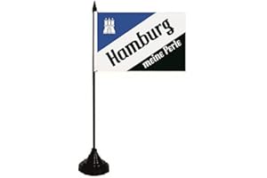 U24 Tischflagge Hamburg meine Perle III Fahne Flagge Tischfahne 10 x 15 cm