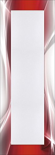 Artland Wand-Flur-Spiegel mit 25mm Facetten-Schliff Deko Modell-Rahmen digital bedruckt Designus Kreatives Element Rot für Ihr Art-Design Abstrakt Gegenstandslos Digitale Kunst 140,4 x 50,4 x 1,6 cm
