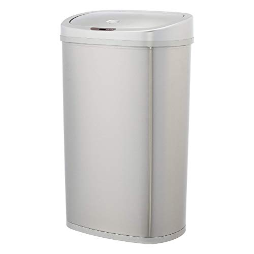 AmazonBasics Poubelle automatique en acier inoxydable - Rectangulaire, 50 litres