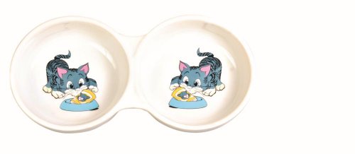 Trixie-Double-Diner-Ceramic-Cat-Bowl-With-Print