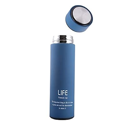Yierya Bouteille Isotherme, Mug Isotherme en Acier Inoxydable pour Boisson Chaude & Froide, Double paroi Thermos café pour extérieur école Bureau Randonnée Voyage (Blue)