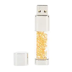 USB Flash Drive, Moisture?Proof Push?Pull Ultra?Stable U Disk(Spot-Crystal Yellow, 16 GB)