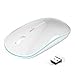 Produktbild LYSBXMJ Bluetooth Maus Wireless Maus 2.4 Ghz Kabellose Mäuse 1200Dpi Für Laptop Pc Computer Windows Mac Linux Vista MacBook USB Nano Empfänger. Weiß