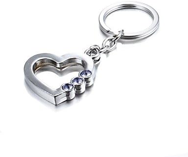 Ca& 3D Bling Purple Crystal Mysterious Heart Zinc Alloy Keychain(First 10 Customers With Box Added)