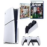 PlayStation 5 Slim Konsol+2. kol DualSense Kontrolc&uuml;+Şarj İstasyonu+ FC 26 ve GTA V